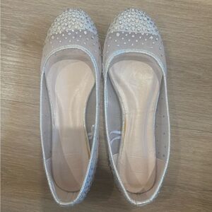 TYME Silver Sequin Ballet Flats (Size 7.5)